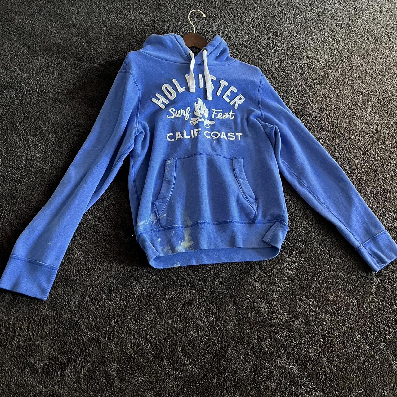 Blue and best sale white hollister hoodie