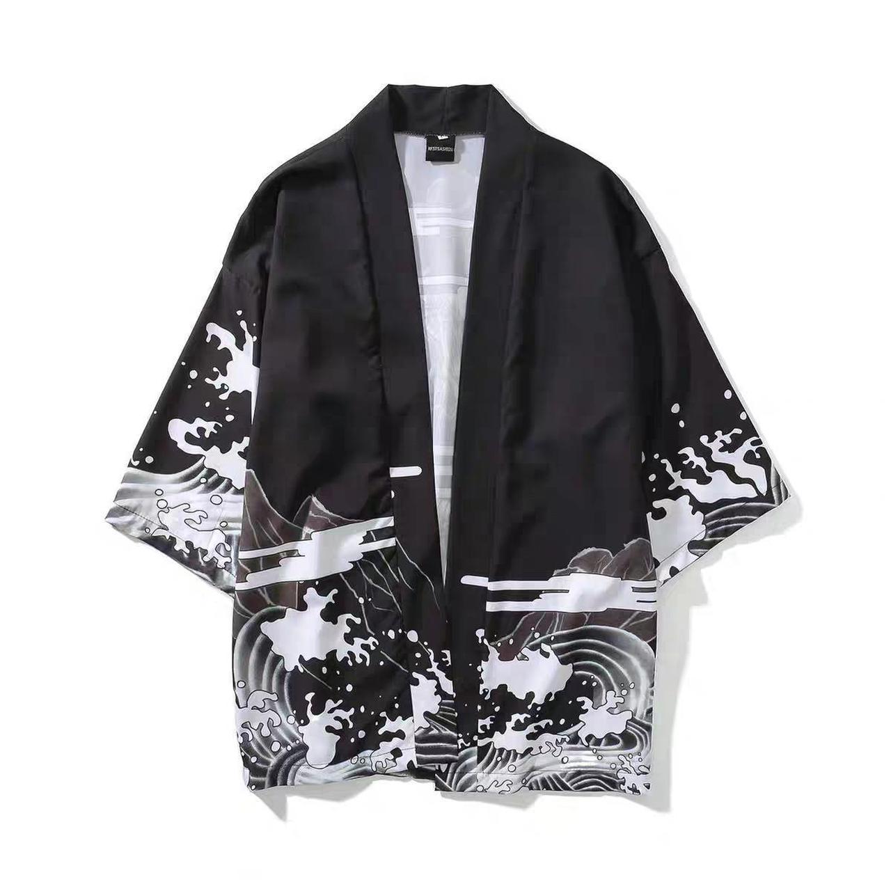 Black dragon kimono, unisex style, new, freesize,... - Depop