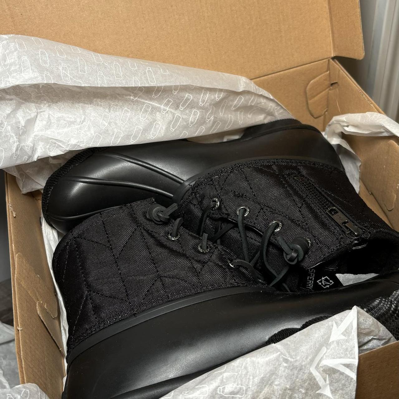 black quilted sperry duck boots