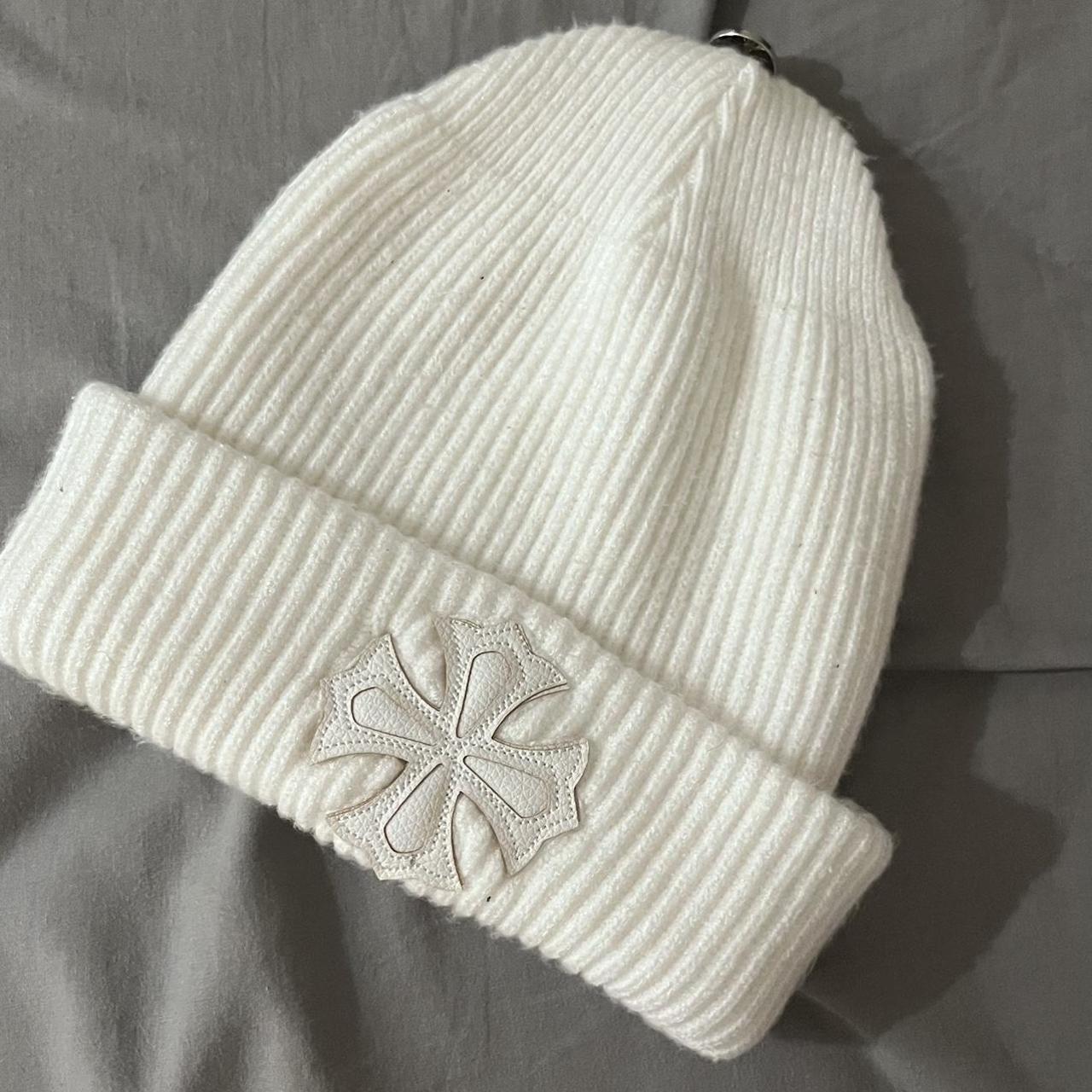 White Chrome Hearts beanie Open to any - Depop