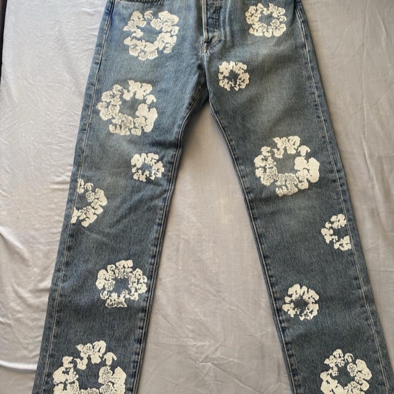 DENIM TEARS Levi's 501 Cotton Wreath Jeans, light... - Depop