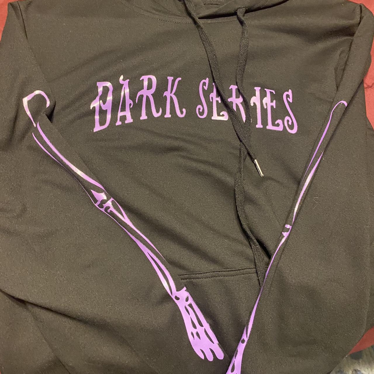 Black and purple graphic hoodie - Depop