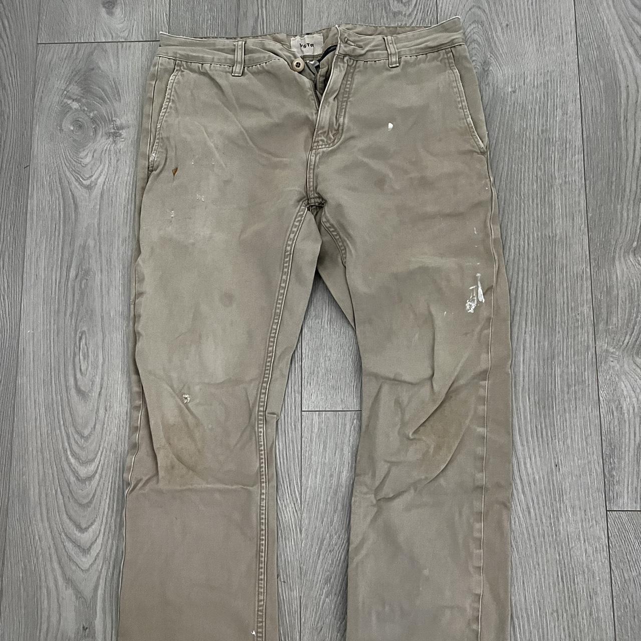VSTR khaki pants - a little distressed but in a good... - Depop