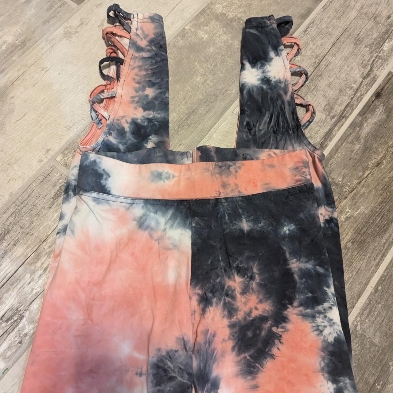 Simply Southern, tie dyed leggings, blue, peach,... Depop