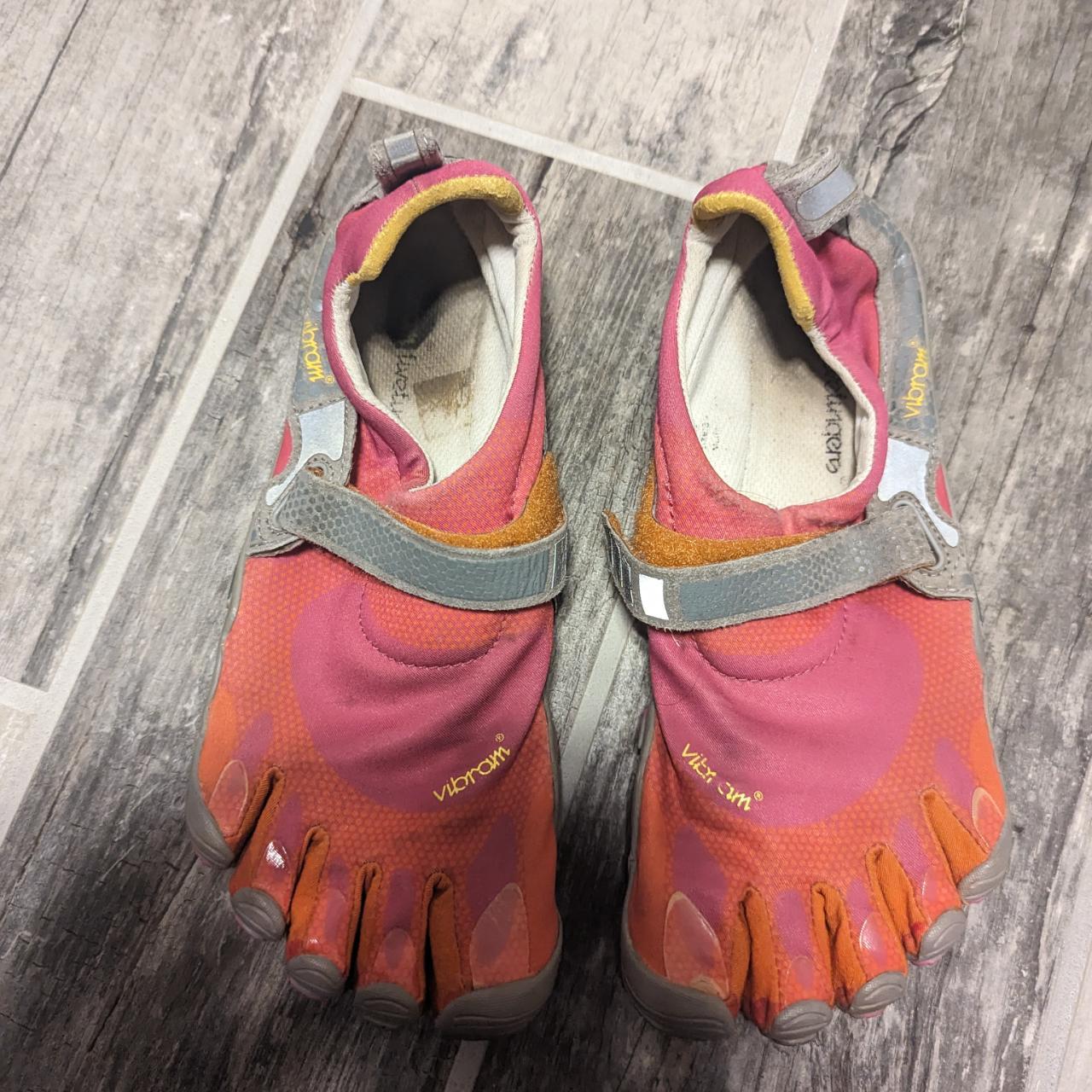 Womens size 39 Vibram five finger shoes, pink and... - Depop