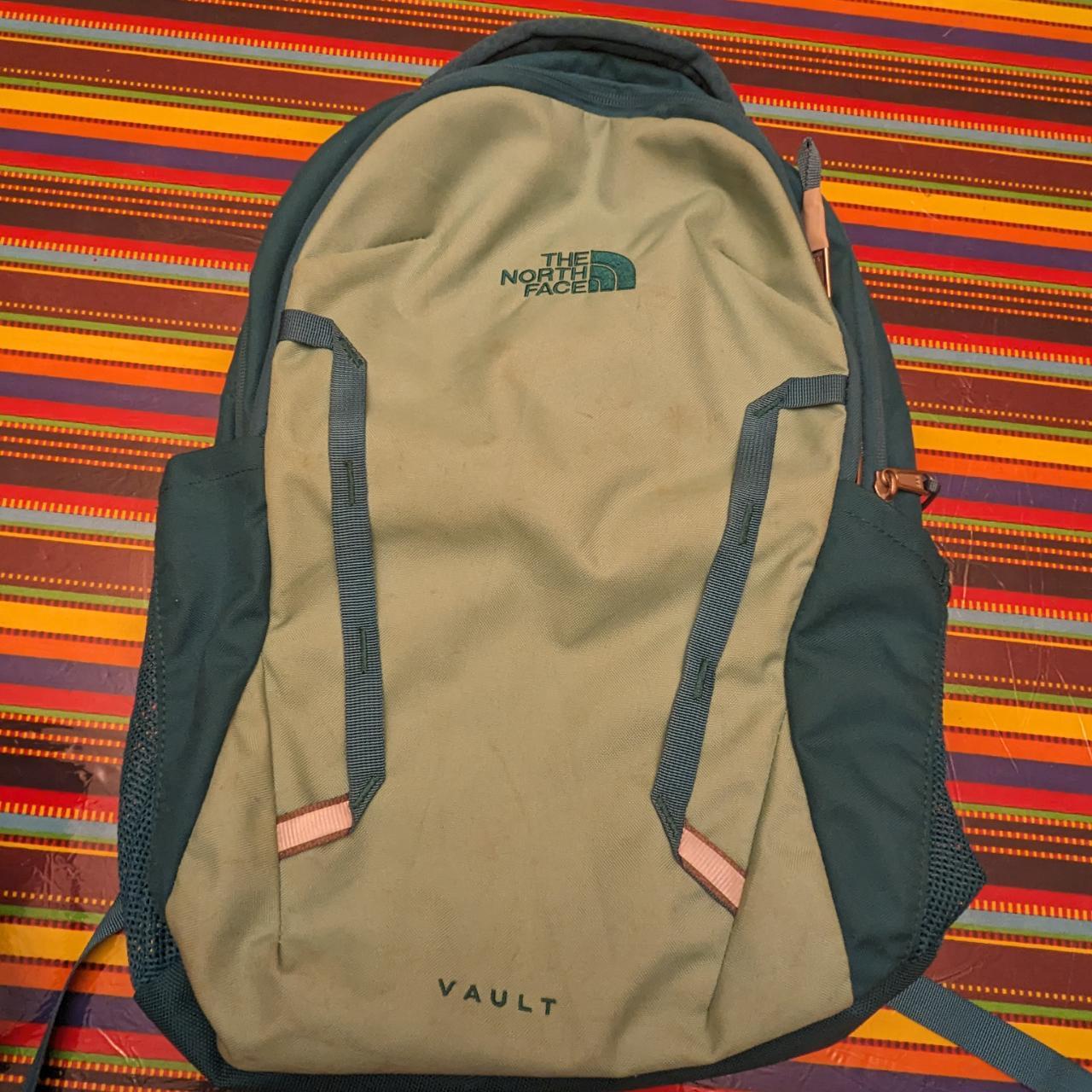 Teal, the North Face book bag, very sturdy, has a... Depop