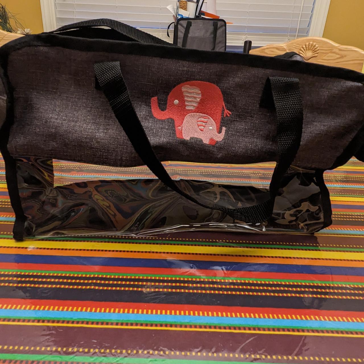 thirtyone elephant duffle bag, gray on top, clear... Depop