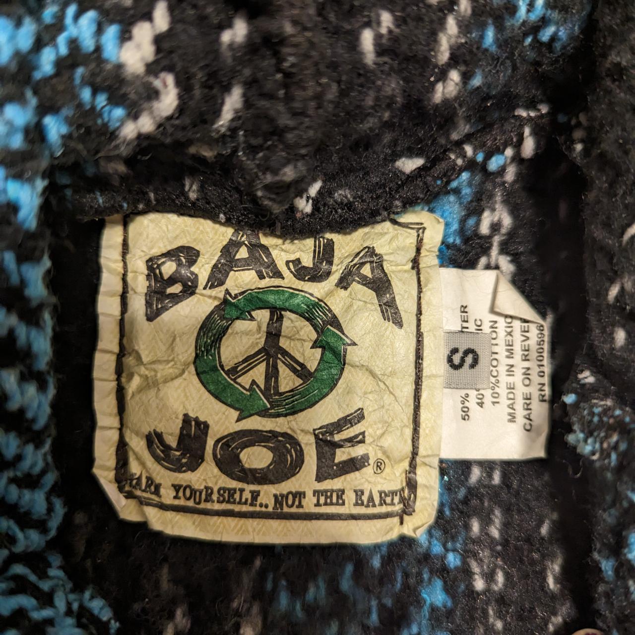 Baja Joe hoodie, black, white, gray, and blue in... Depop