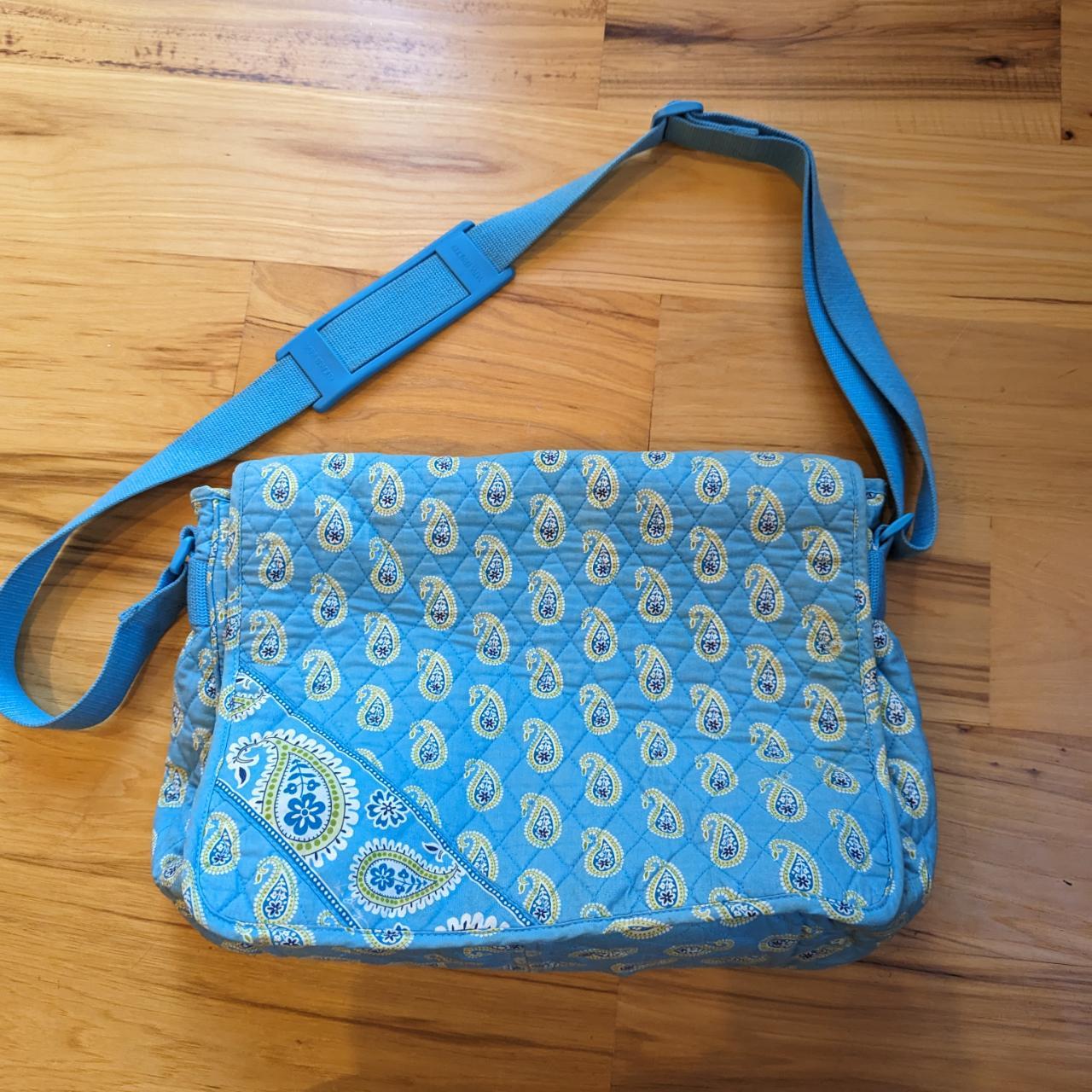 Vera Bradley Messenger bag, blue and green in color,... - Depop