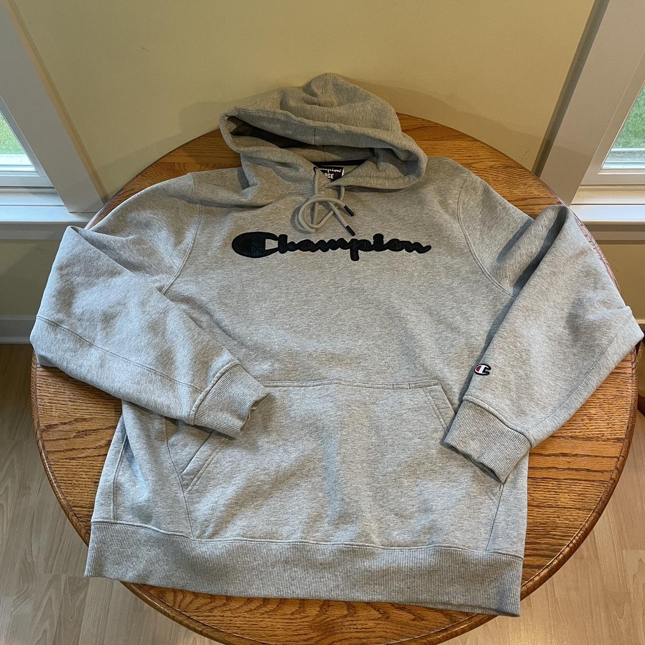 grey champion hoodie XL - Depop