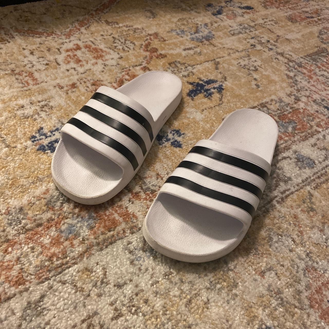 mens white adidas slides