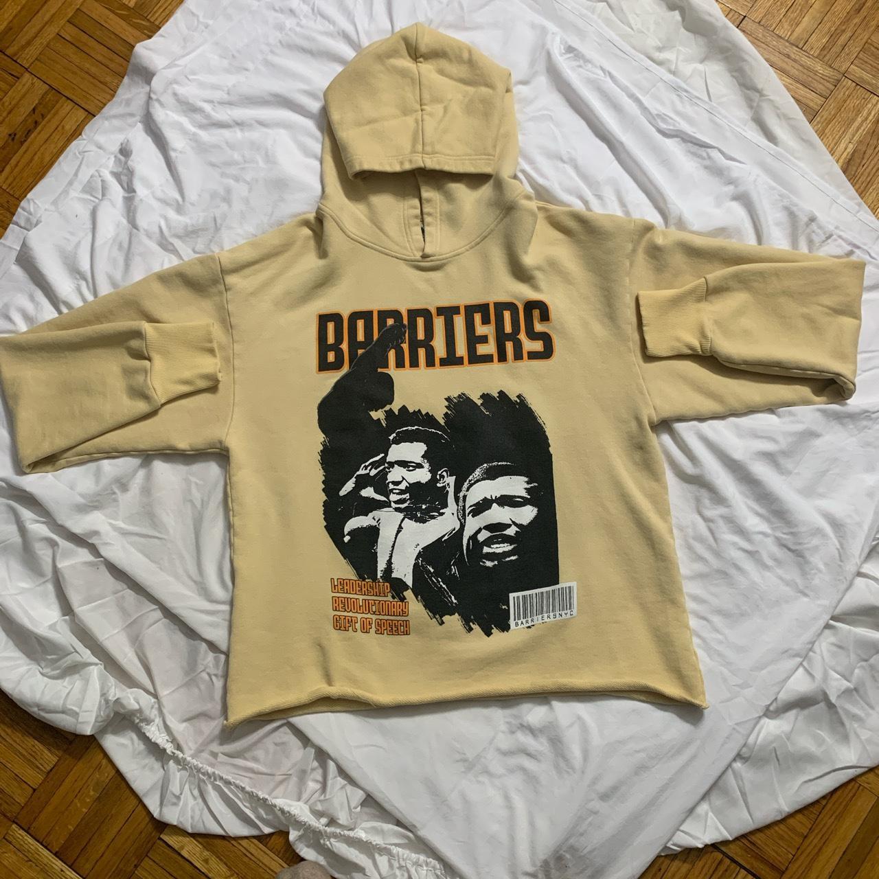 Large cream Barriers hoodie. (Cream, black, orange &... - Depop