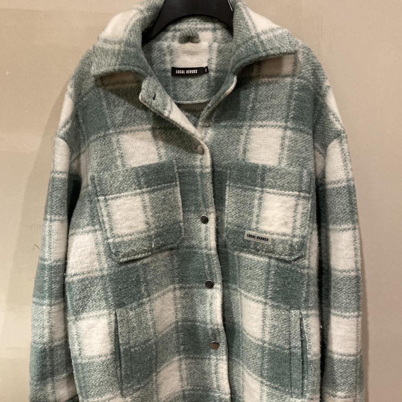 Local Heroes Green oversized check jacket/shacket in... - Depop