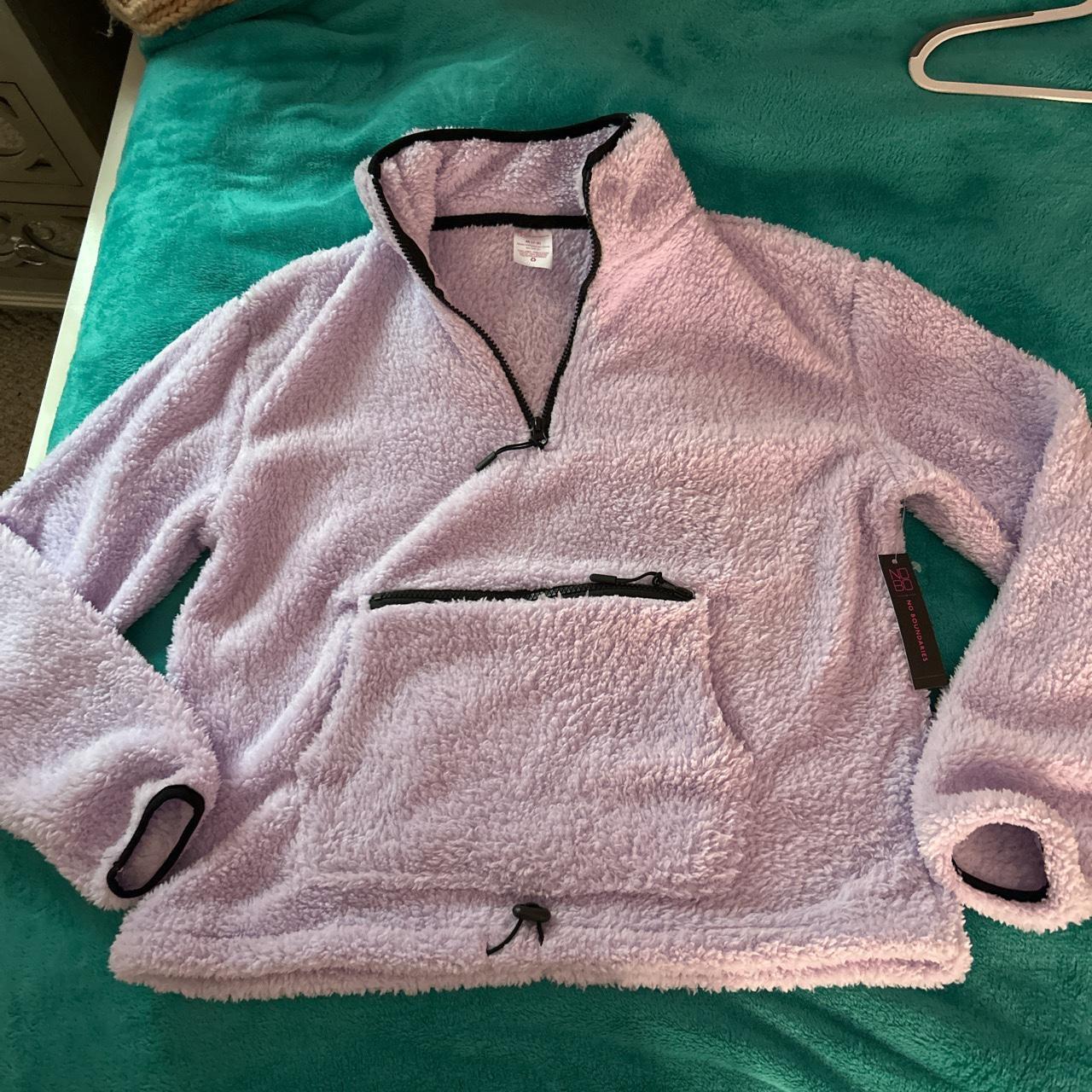 no boundaries purple quarter zip, so comfy and soft,... - Depop