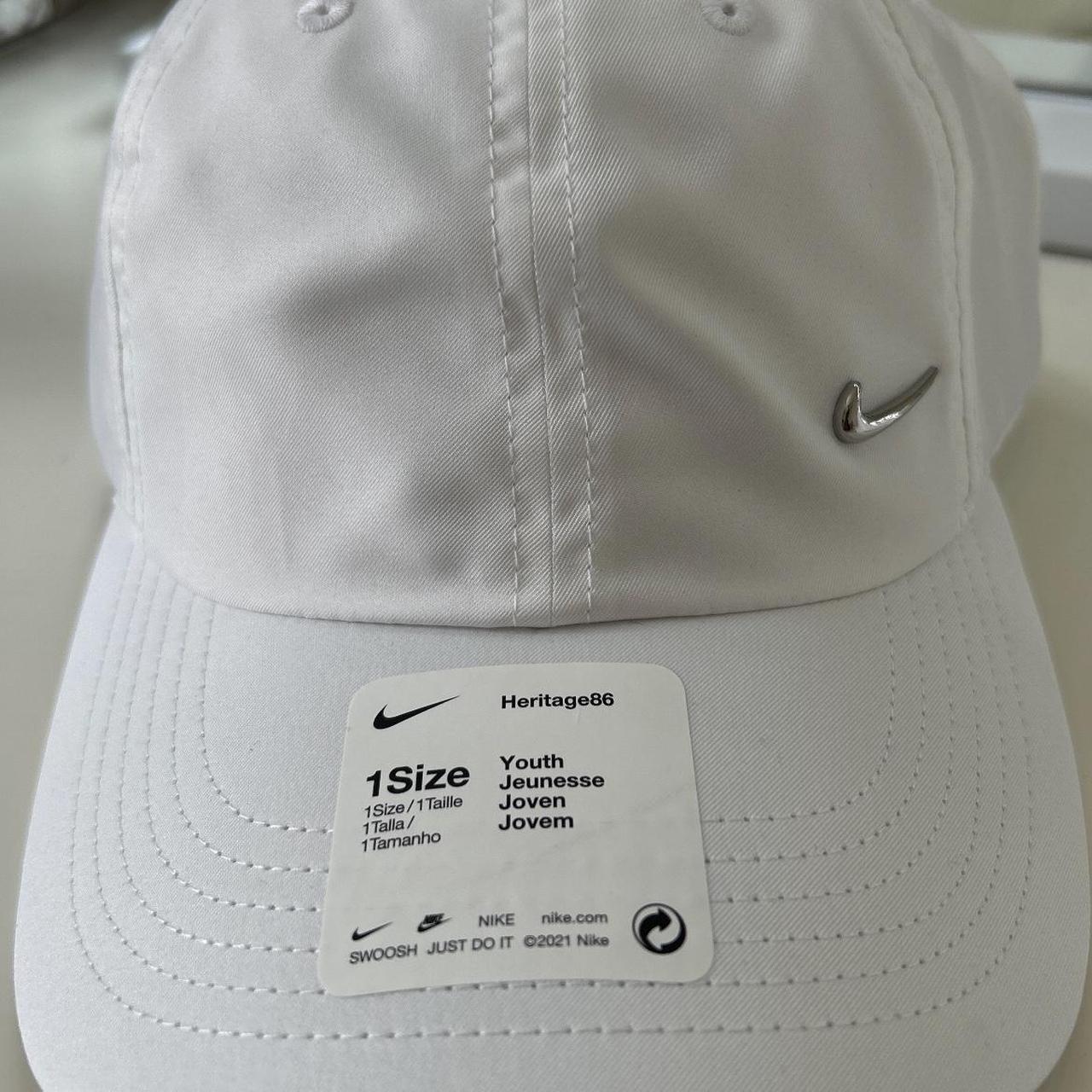 white kids nike adjustable cap unisex Depop