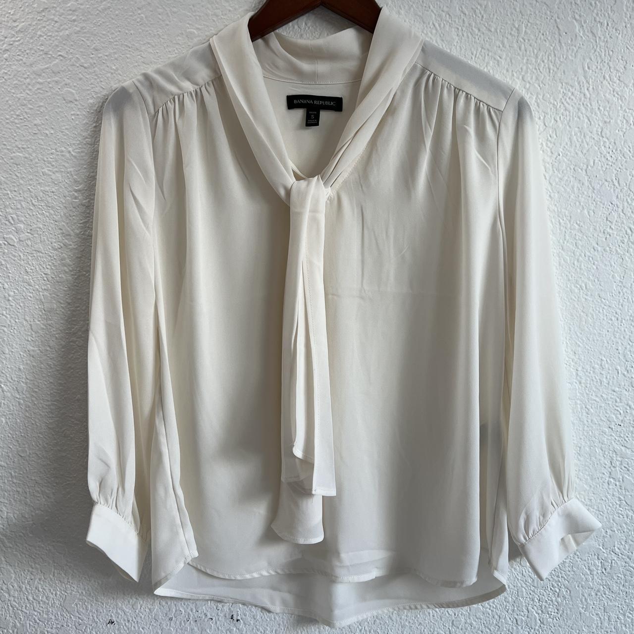 banana republic white blouse