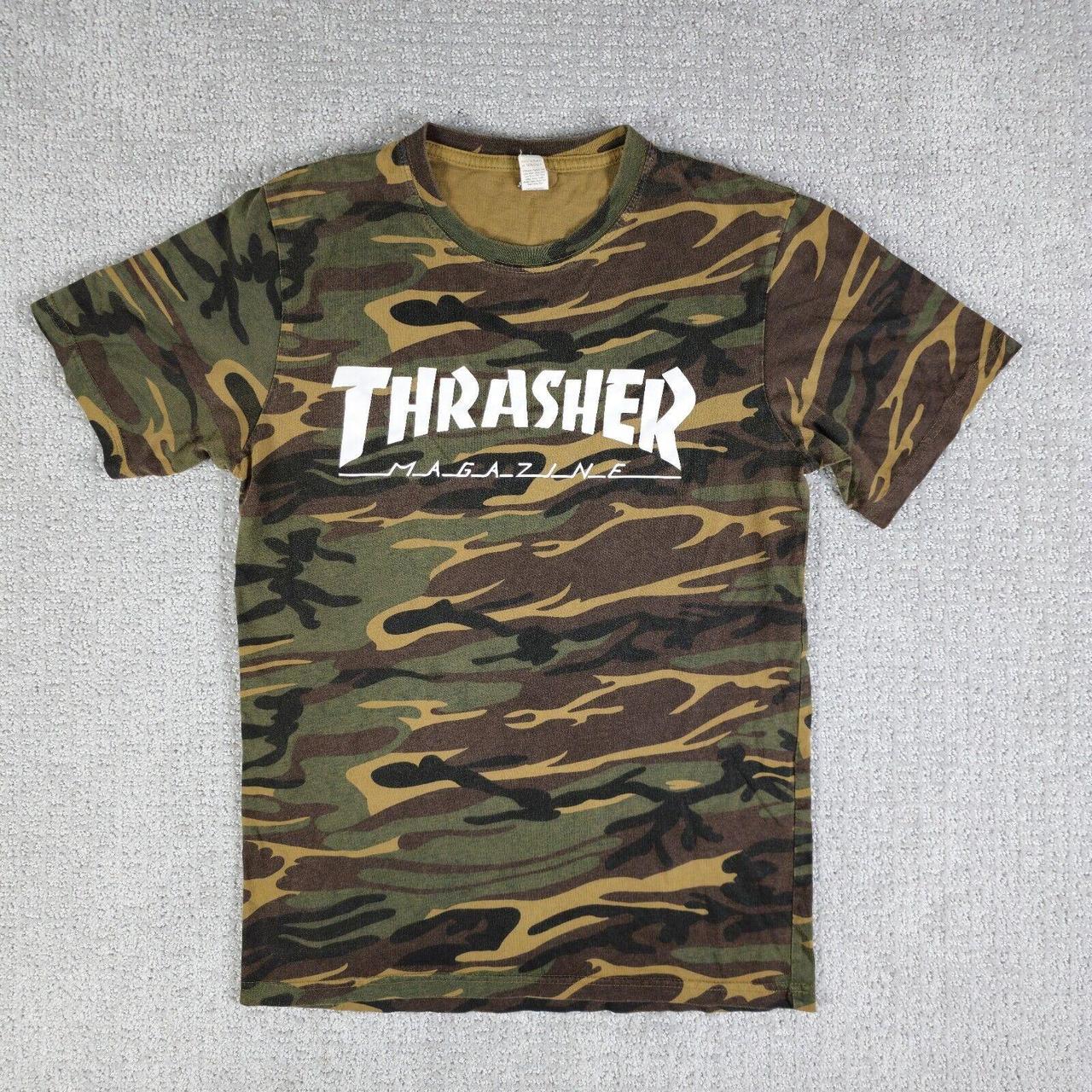 Thrasher Camo T Shirt Mens Size S Skater Y2K