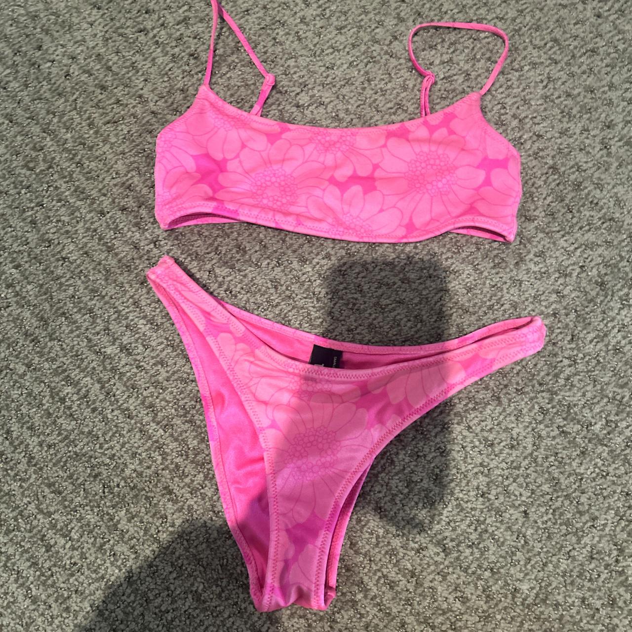 Pink Triangl Bikini Set Bottoms And Top Size Small Depop