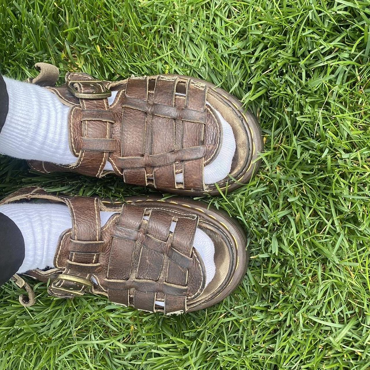 fuzzy doc martens sandals