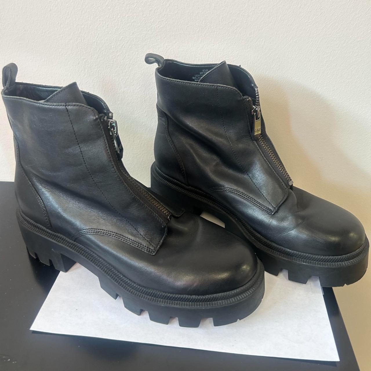 Marc Fisher Black Combat Boots - Depop