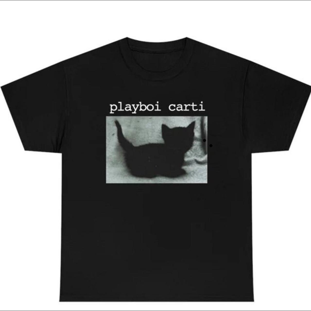 Playboi Carti Black Cat Pullover T-Shirts WLR Merch - Depop