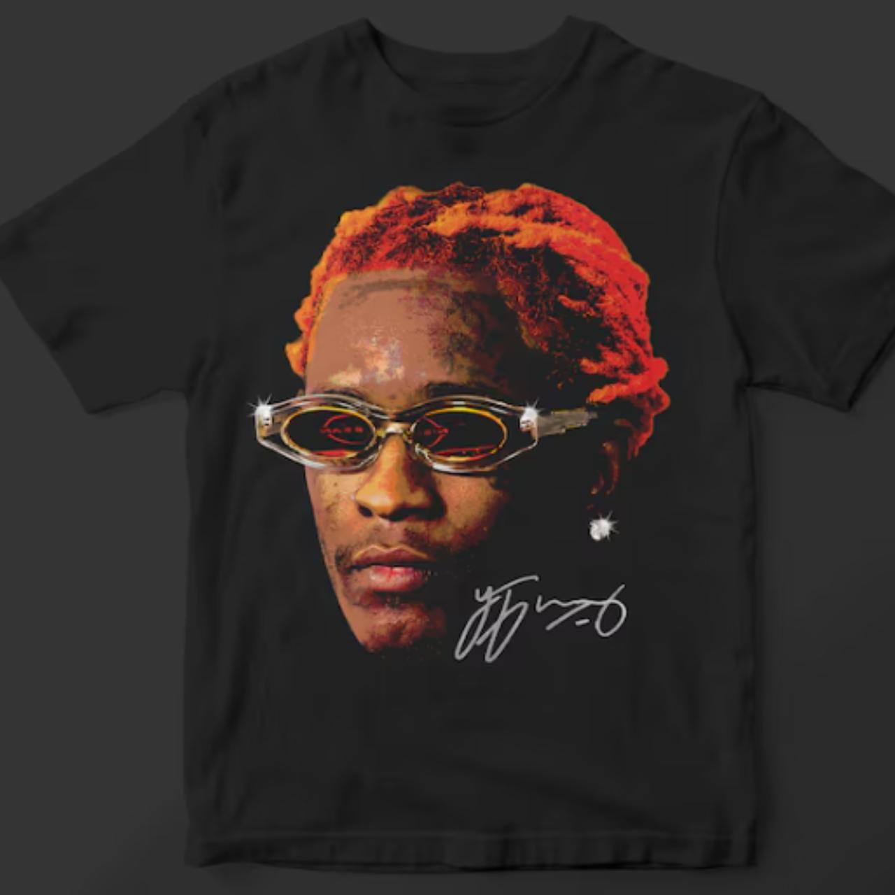 Young Thug Face Shirt ORANGE - Thugger Inspired... - Depop