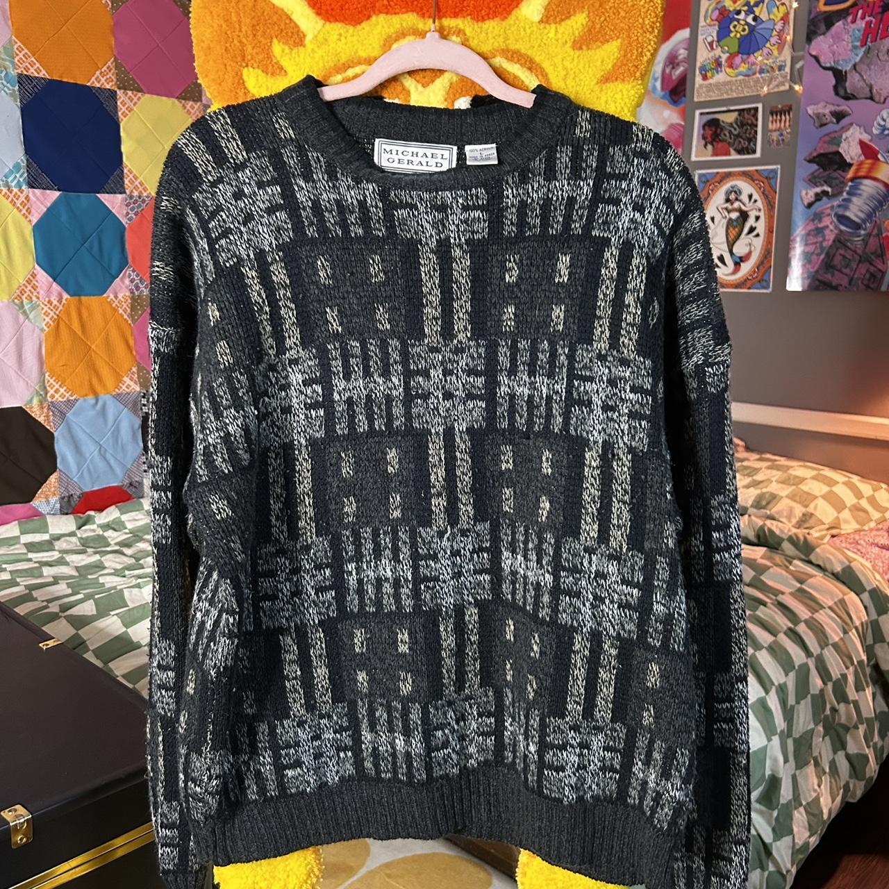 Vintage Men's Sweater - Black/Grey - L – Vintage … - image 1