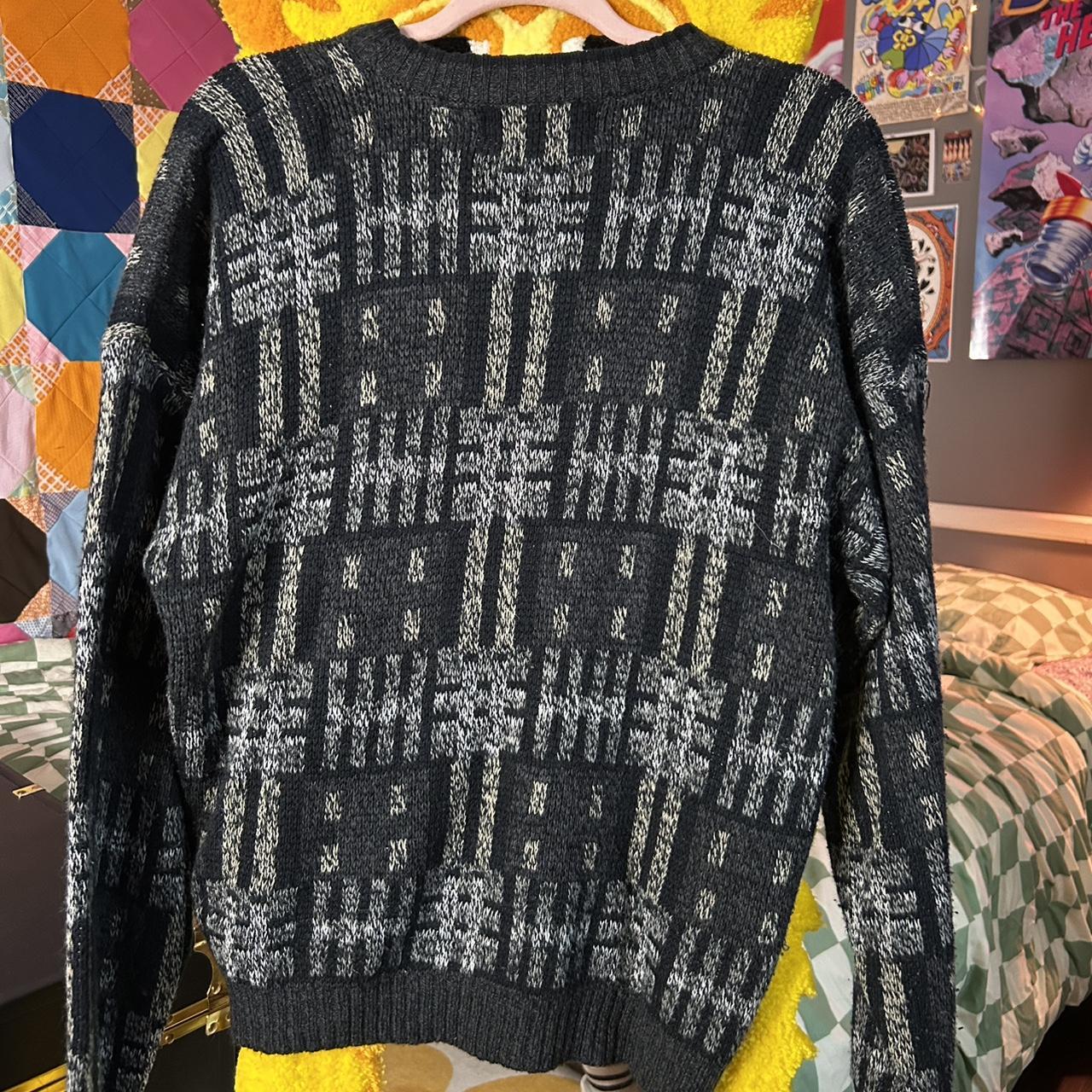 Vintage Men's Sweater - Black/Grey - L – Vintage … - image 4