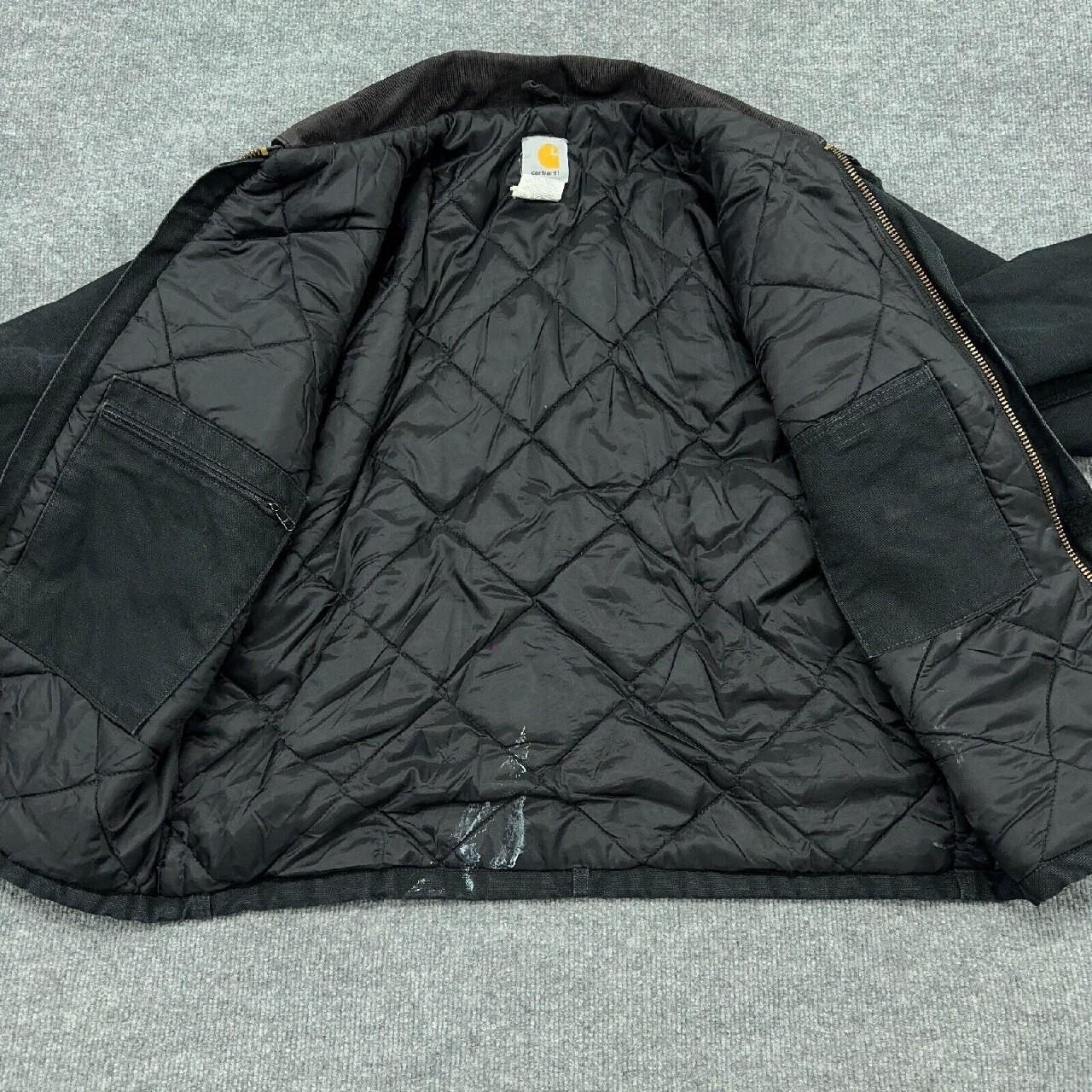 Carhartt Jacket Mens 42 Black Canvas VINTAGE J02 BLK... - Depop