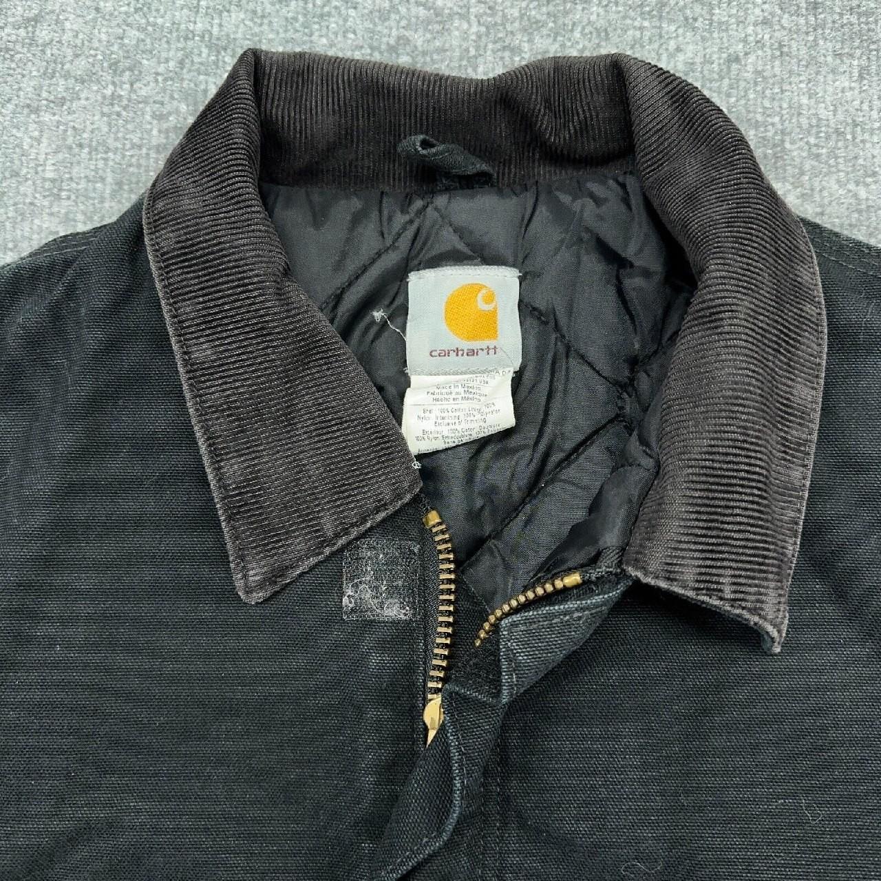 Carhartt Jacket Mens 42 Black Canvas VINTAGE J02 BLK... - Depop