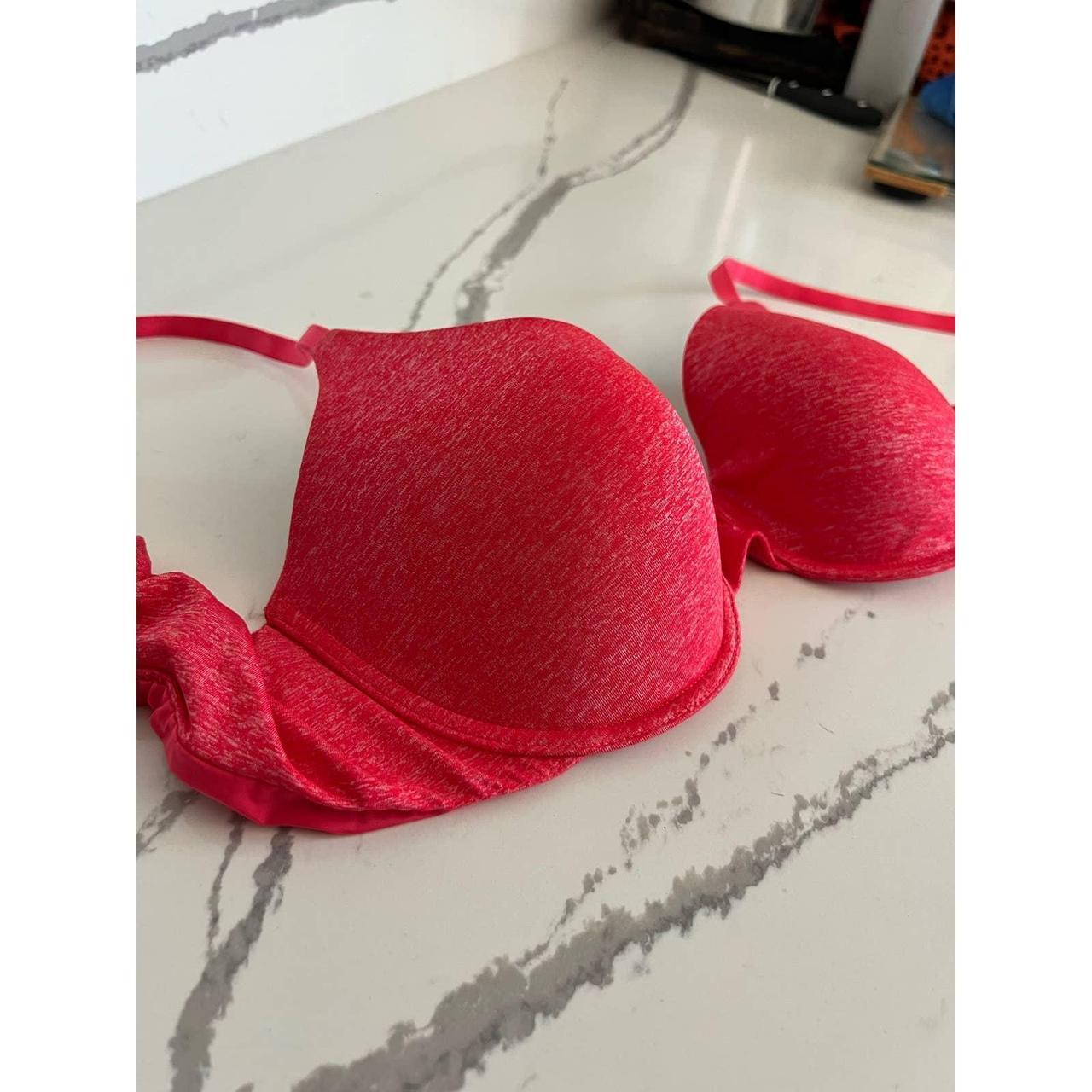 Victoria's Secret Uplift Semi Demi Bra 34C Pink Red - Depop