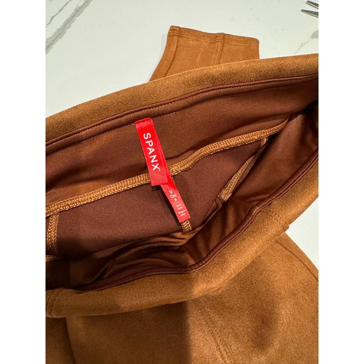 SPANX — Women's Brown Faux Suede Leggings NWT Color: - Depop