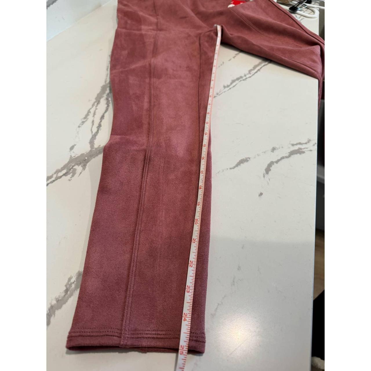 NWT Spanx Faux Suede Legging in Rich Rose size small - Depop