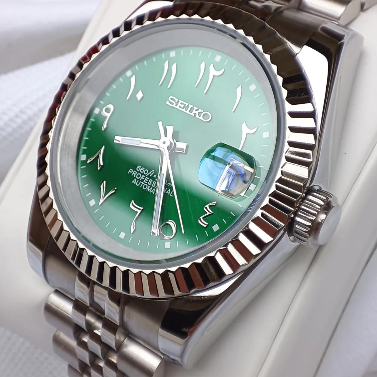 SEIKO MOD WATCH ARABIC DIAL DATE JUST 39MM m-