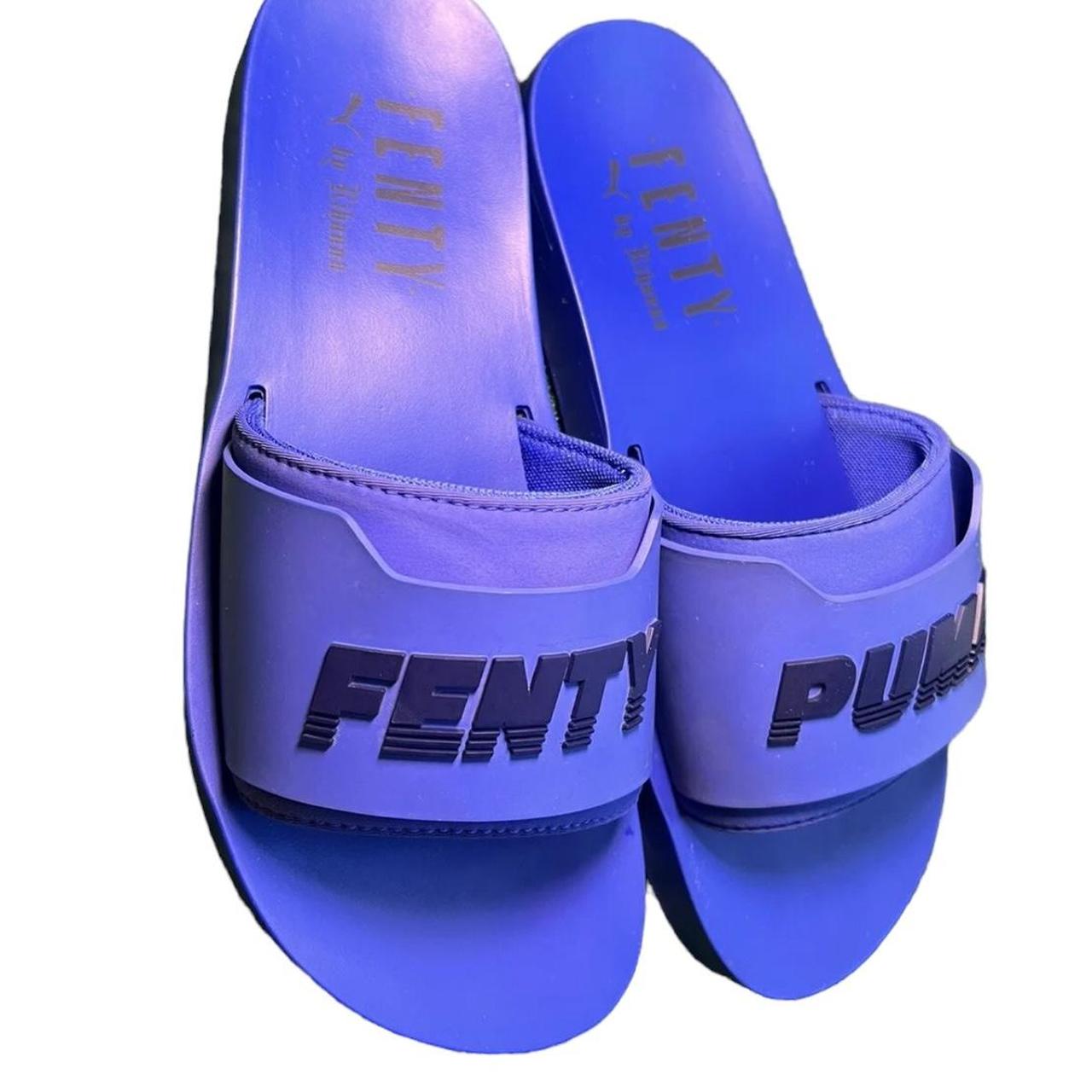 Fenty cheap blue slides