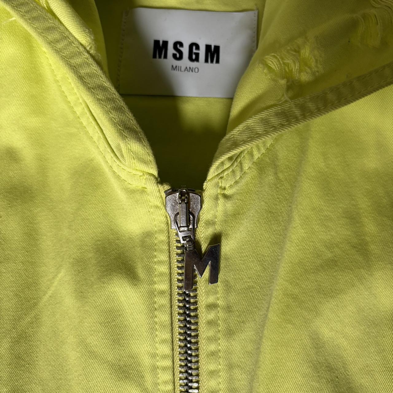 MSGM Cotton Yellow Oversized Jacket Size: men's S, | Depop