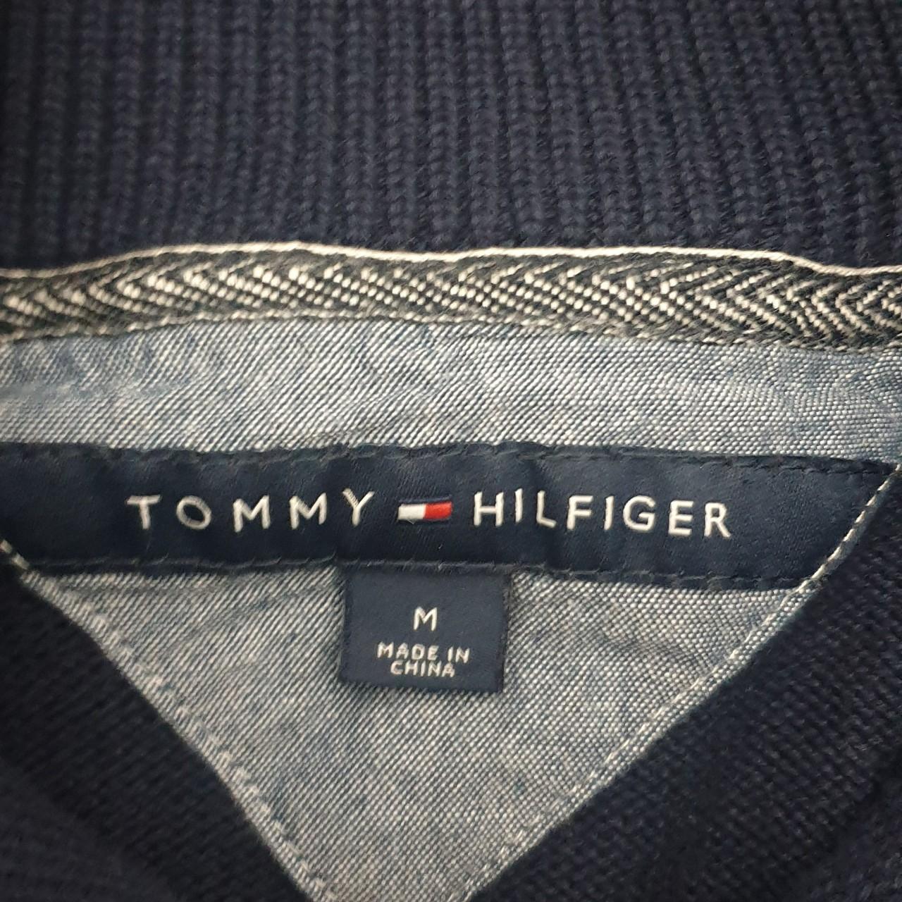 Tommy Hilfiger Navy blue chunky knit jumper-men's - Depop