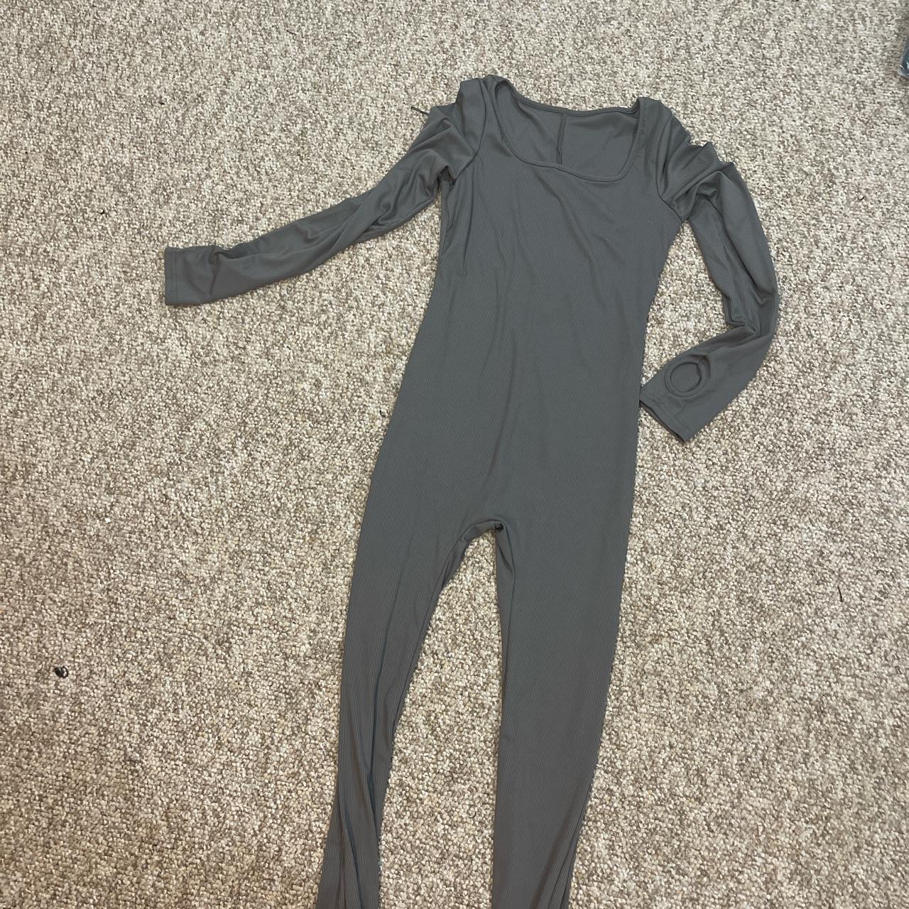 Gray full body jumpsuit never worn size small Depop
