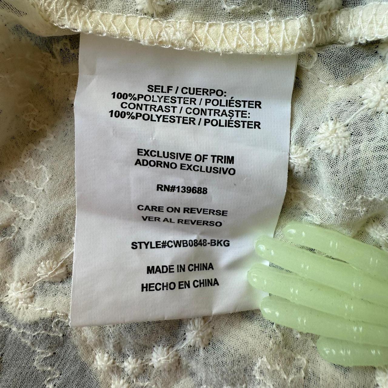 Source Unknown Women's Top - Cream - XS – Boho Vi… - image 7