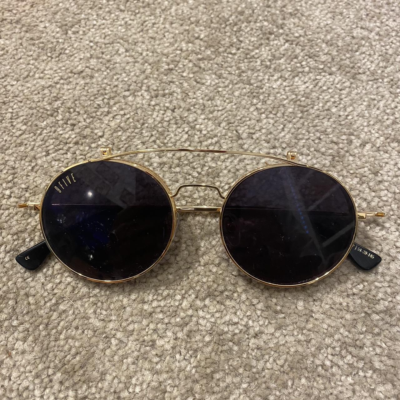 HOT 24k Gold Flip Frames Glasses 9FIVE 50-50 Flip-Up 24K Gold