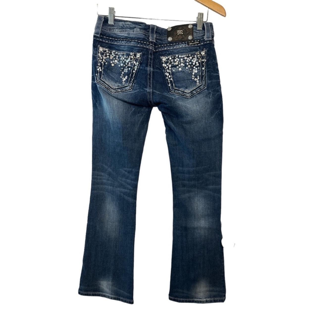 Miss Me Easy Boot Denim Jeans with Embellished Back... - Depop