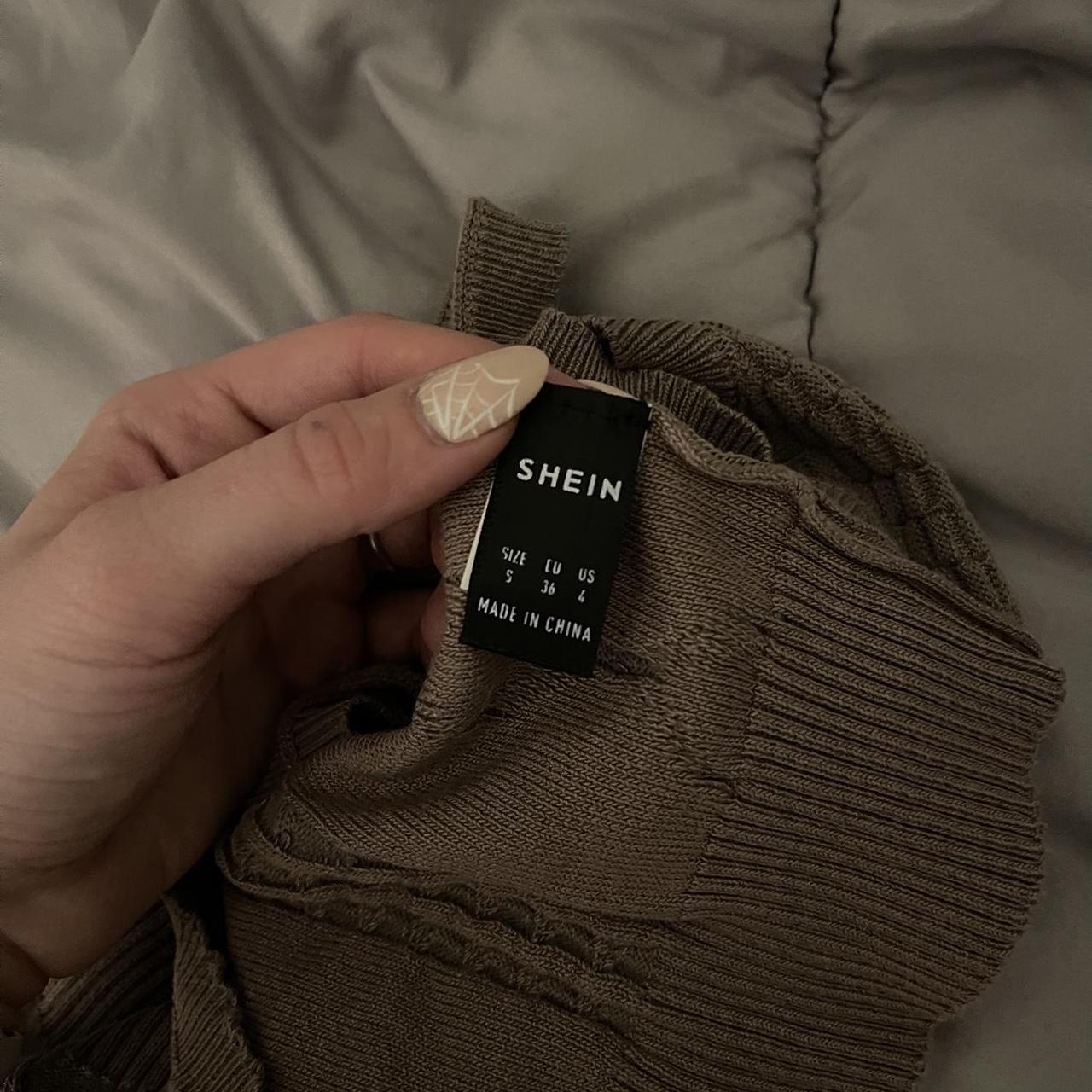 shein brown crop top size small ) Depop