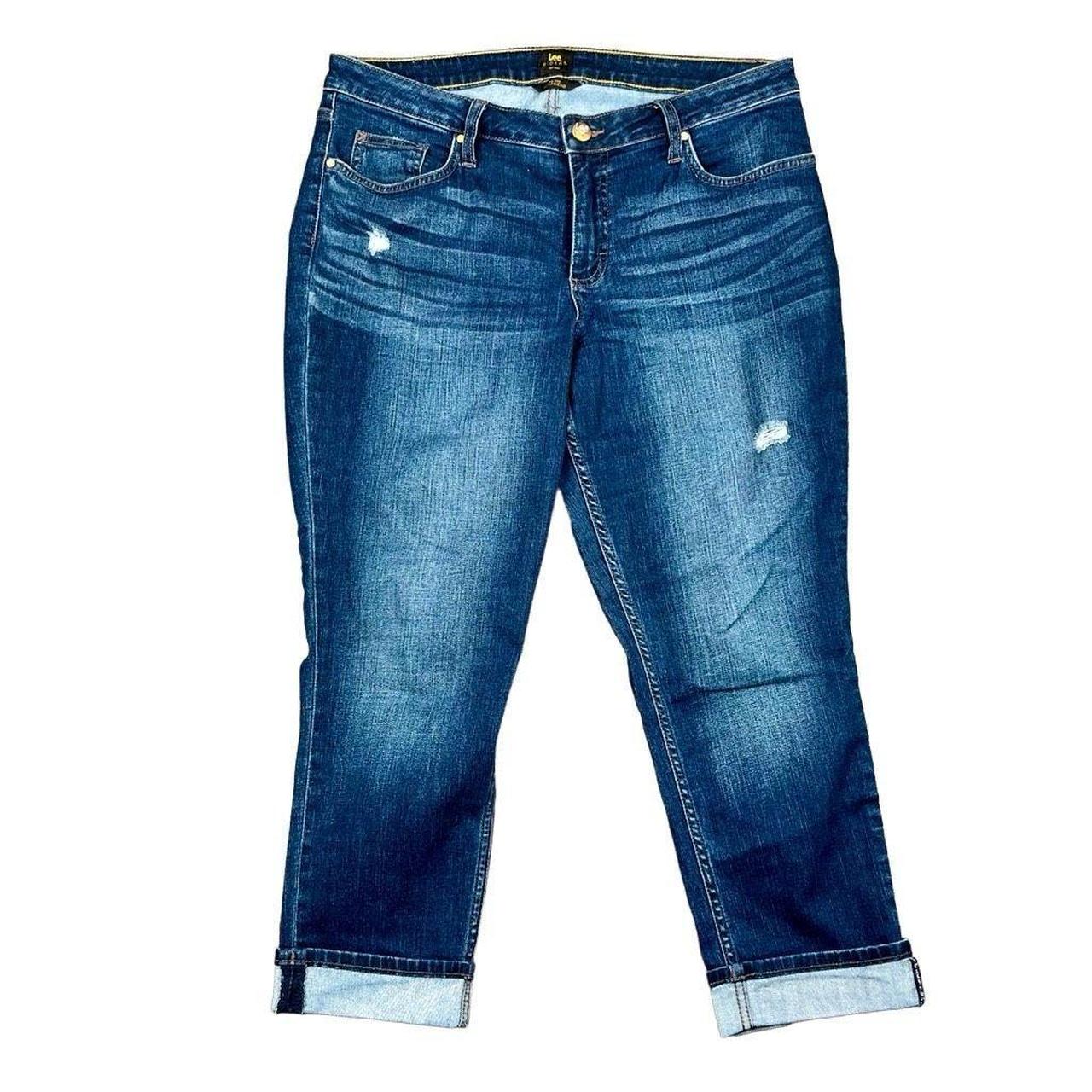 Lee Riders Mid Rise Boyfriend Distressed Cropped