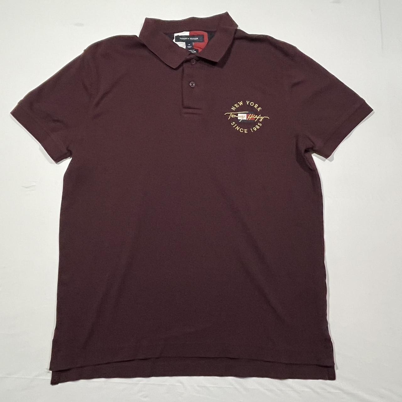 Tommy hilfiger burgundy sales polo