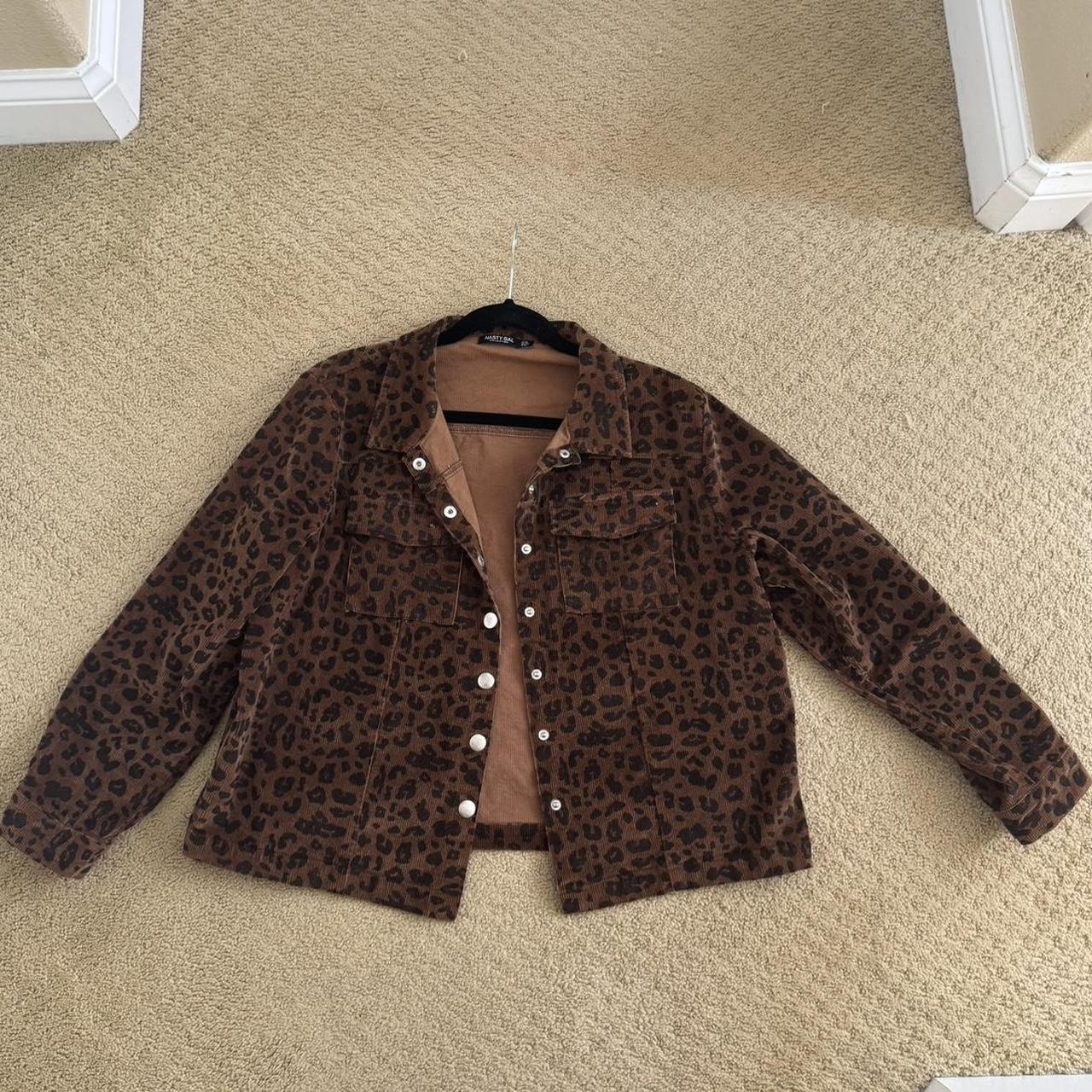 Nasty Gal Leopard Print Corduroy Jacket Depop