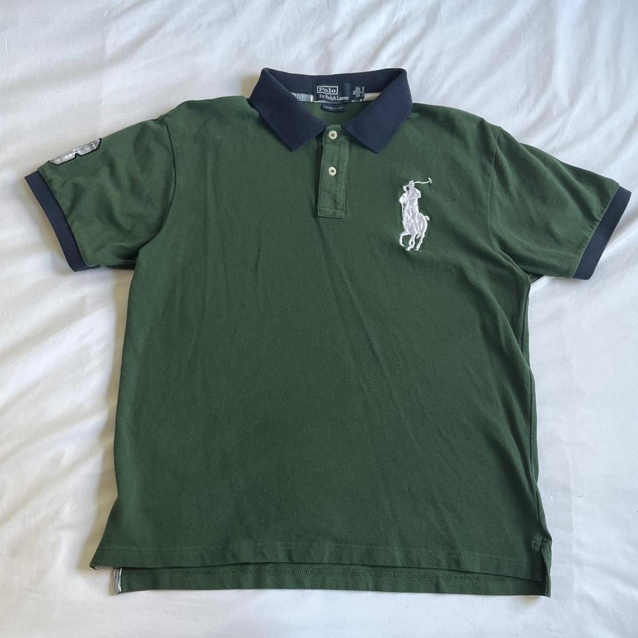 Crazy forest green Chief Keef big pony polo shirt,... - Depop