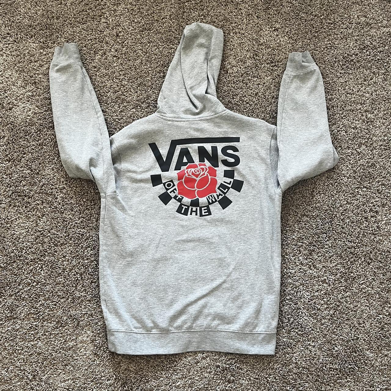 Grey rose vans hoodie Size M Perfect condition Depop