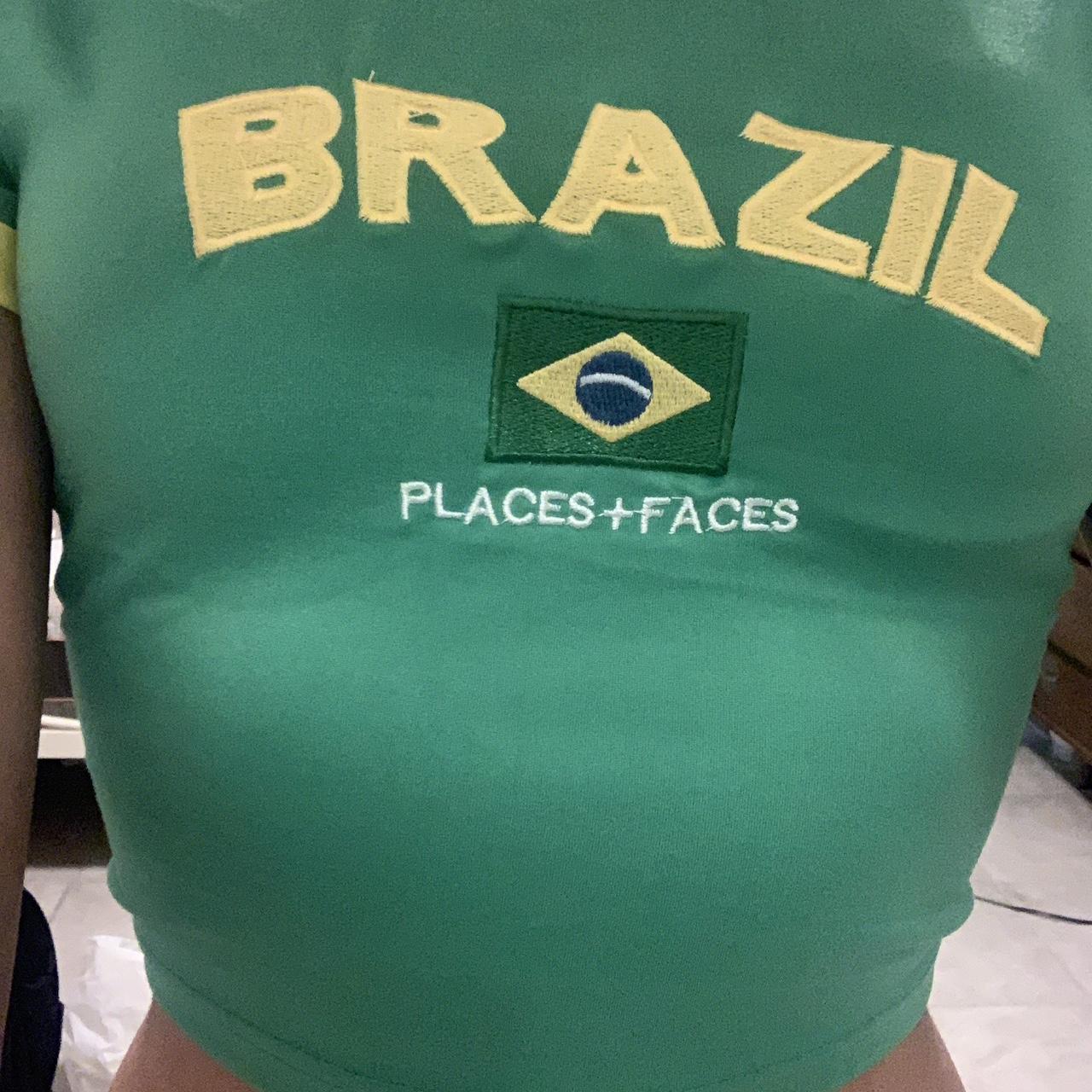 green and yellow brazil crop top Depop