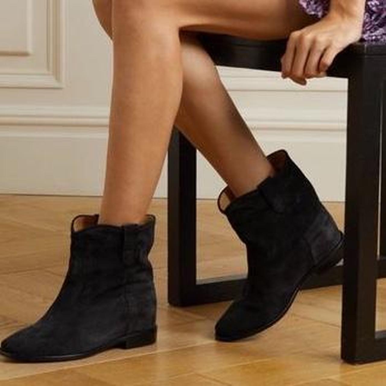 Isabel Marant Etoile Crisi Black Suede Hidden Wedge