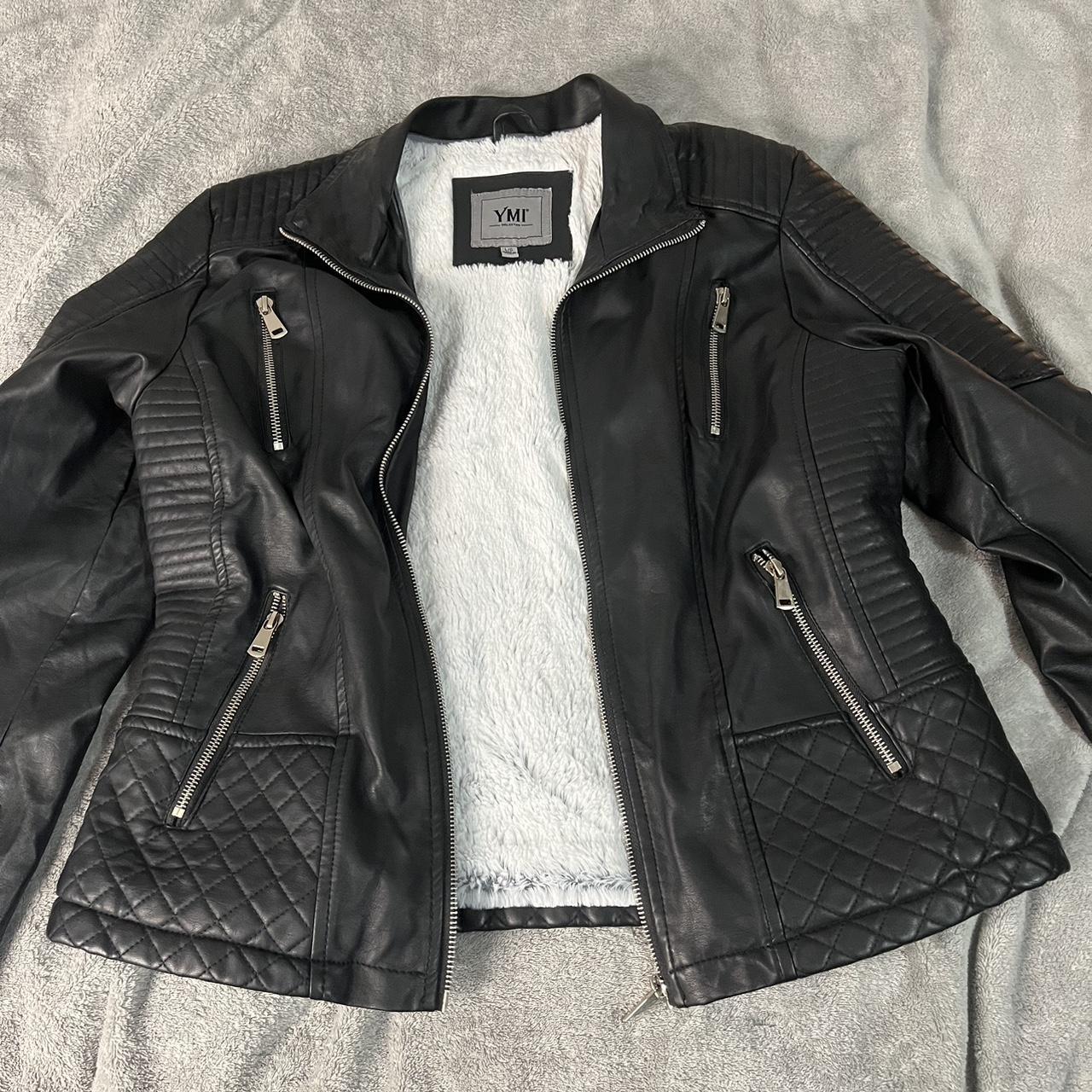 Large black YMI Faux leather jacket, only worn a